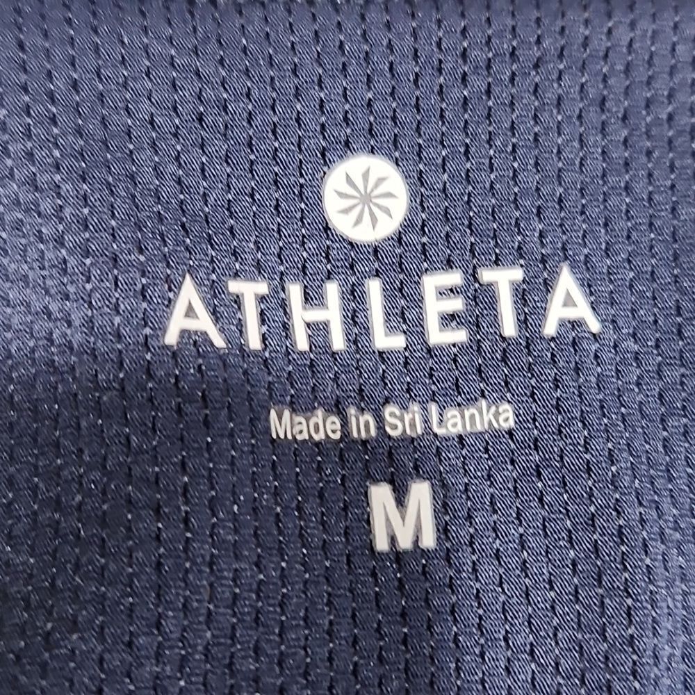 ATHLETA Navy Razorback Workout Sports Bra Tank - Picture 2 of 7